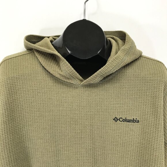 Columbia Pine Peak Waffle Hoodie Men's XL Olive Pullover Knit Winter Outdoor - Picture 3 of 10